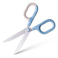 Foarfeca 14.5 cm cu maner bicolor bleu-crem, Deli DLENS056BL