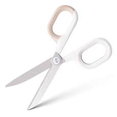 Foarfeca 14.5 cm cu maner bicolor alb-crem, Deli DLENS056WH
