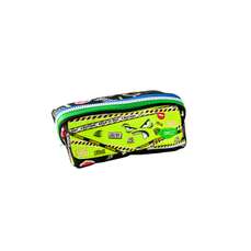 Penar neechipat, 1 fermoar, tip borseta, negru - verde neon, PE709N Daco