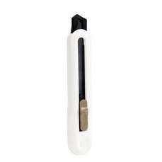 Cutter 18 mm cu sina metalica neagra, alb, Nusign Deli DLENS062WH