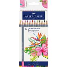 Creioane colorate 12 culori, Tropical, Aquarelle Goldfaber Faber Castell FC11461