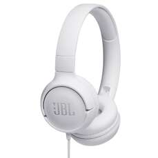 Casti on-ear cu microfon incorporat, cu fir, alba, Tune500, JBL