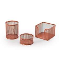 Set suporti metal pentru birou, 3buc/set, aramiu, Mesh MAS