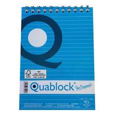 Blocnotes cu spira A5, 80file, dictando Quablock Pigna