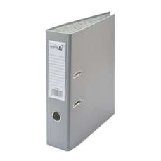 Biblioraft plastifiat 7,5cm, gri, cu mecanism detasat, Xprime