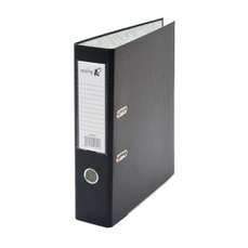 Biblioraft plastifiat 7,5cm, negru, cu mecanism detasat, Xprime