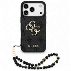 Husa de protectie pentru iPhone 18 Pro / 17 Pro, negru, Hardcase 4G Classic Logo with Strap, Guess