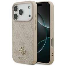 Husa de protectie pentru iPhone 18 Pro / 17 Pro, roz, Hardcase 4G Small & Classic MagSafe, Guess
