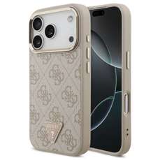 Husa de protectie pentru iPhone 18 Pro / 17 Pro, roz, Hardcase 4G Triangle Logo MagSafe, Guess