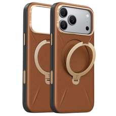 Husa de protectie pentru iPhone 18 Pro / 17 Pro, maro, QPRO Leather Series, Torras