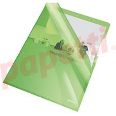 Mapa de protectie A4 cu deschidere in L, cristal, verde, 150mic, 25/set, Esselte