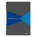 Caiet cu spira A4, 90file, dictando, coperta carton gri/albastra, Office Leitz