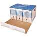 Container arhivare cutii de arhivare, cu capac, cu deschidere frontala, 555x315x360mm, albastru/alb, Donau