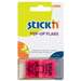 Index autoadeziv plastic cu dispenser, 50file/set, 45mm x 25mm, roz, sign here, Stick'n