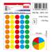 Etichete autoadezive rotunde, diam.19mm, 175buc/set, 5coli/set, culori asortate, Tanex