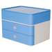 Suport cu 2 sertare pentru documente si cutie accesorii, bleu sky, Allison Smart Box Plus Han