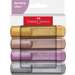Textmarker 4 culori metalizate/set (auriu, argintiu, rose, rubiniu), 2024 Faber Castell- FC254674