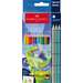 Creioane colorate 10+3culori/set, Grip 2001, Dinozauri, Faber Castell-FC201545