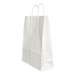Punga cadou, dimensiuni 32x12x41cm, maner hartie rasucita, alba, Papiroti