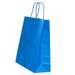 Punga cadou, dimensiuni 26x12x35cm, maner hartie rasucita, albastra, Papiroti