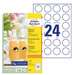 Etichete repozitionabile albe octogon 24/A4, diam. 40mm, 10coli/cutie, 5082 Avery Zweckform