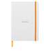Caiet A5, 80file, dictando, coperta piele ecologica, White, Rhodia 117386C