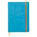 Caiet A5, 80file, dictando, coperta piele ecologica, turcoaz, Rhodia 117407C