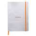 Caiet A5, 80file, dictando, coperta piele ecologica, silver, Rhodia 117401C