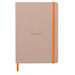 Caiet A5, 80file, dictando, coperta piele ecologica, Rose Smoke, Rhodia 117373C