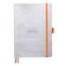 Caiet A5, 120file, coperta piele ecologica, silver, Goalbook Rhodia 117741C