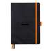 Caiet A5, 120file, coperta piele ecologica, Black, Goalbook Rhodia 117742C