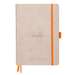 Caiet A5, 120file, coperta piele ecologica, Beige, Goalbook Rhodia 117745C