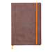 Caiet A5, 80file, dictando, coperta piele ecologica, Chocolate, Rhodia 117403C