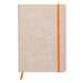 Caiet A5, 80file, dictando, coperta piele ecologica, Beige, Rhodia 117405C