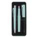 Set stilou si pix plastic, corp bleu Caraibe, varf B, Poly Pen Faber Castell - FC241053