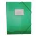 Mapa plastic cu elastic si eticheta A4, verde transparent, Optima