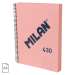 Caiet cu spira A4, 120file, dictando, roz, 57142E120P, Milan 430