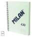 Caiet cu spira A4, 120file, dictando, verde, 57142E120GR, Milan 430
