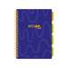 Caiet cu spira B5, 100file, matematica, 4 separatoare, albastru, Project Book Neon, Strigo Pads, PAD