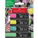 Textmarker 4 culori/set (galben, roz, albastru, verde), Graffiti Faber Castell FC254690