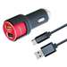 Incarcator auto, 2xUSB, fast charge, 3.1A si cablu USB-C incarcator, 1m, Lemontti
