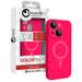 Husa de protectie pentru iPhone 15, Liquid Silicon MagCharge, roz neon, Lemontti