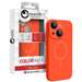 Husa de protectie pentru iPhone 15, Liquid Silicon MagCharge, portocaliu neon, Lemontti