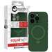 Husa de protectie pentru iPhone 16 Pro Max, cu suport, MagSafe, verde, Liquid Silicon Lemontti