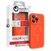Husa de protectie pentru iPhone 15 Pro, portocaliu neon, Liquid Silicon MagCharge Lemontti