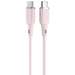 Cablu de date USB-C / USB-C, 1,2m, 60W, Fast Charge, roz, Liquid Silicon Lemontti