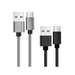 Set cablu de date USB / USB-C, 0,5 si 1m, gri si negru, Lemontti