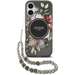 Husa de protectie pentru iPhone 17, negru, Flowers Strap MagSafe, Guess