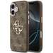 Husa de protectie pentru iPhone 17, maro, PU Leather 4G Metal Logo Gold Frame, Guess