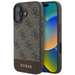 Husa de protectie pentru iPhone 16, maro, 4G Stripe Logo, Guess